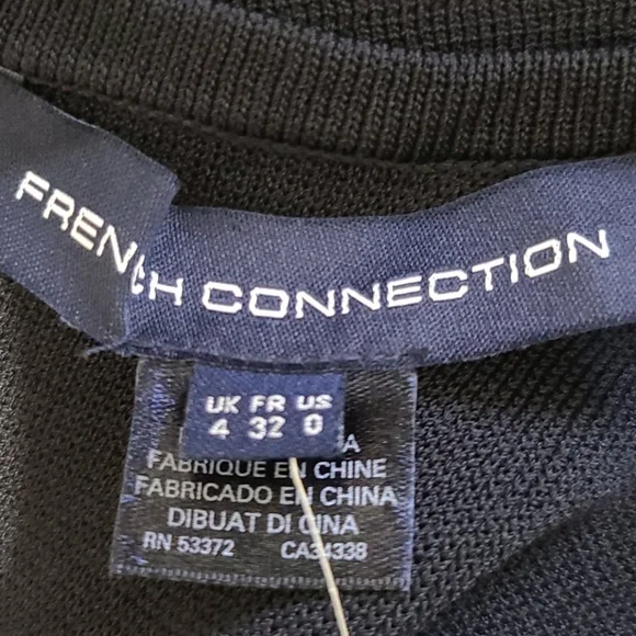 French Connection Cruz Danni Lace Inset Bodycon Dress Black‎ Size 0NWT $188